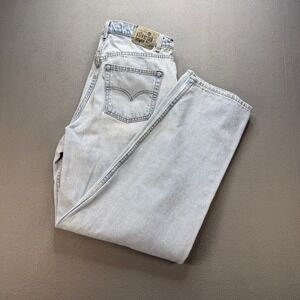 Vintage Levis SilverTab Baggy Fit Jeans 36x34 (FIT 35x34) Light Wash Made in USA